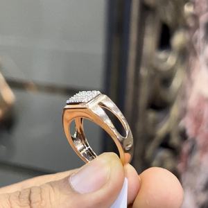 Declaración para hombre 14K 18K oro Real diamante tercero certificado redondo corte brillante boda banda diseñador hecho a mano joyería fina - Product Image 5