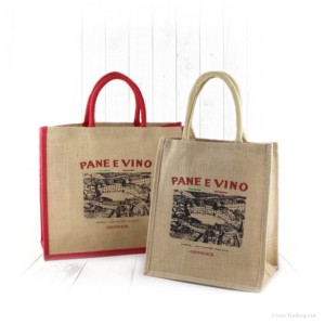 Grand sac fourre-tout d'épicerie en jute naturel écologique avec poignée en coton Logo sérigraphié pour cadeau et promotion - Product Image 5