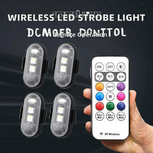 Wireless LED Strobe <b>Lights</b> <b>Remote</b> <b>Control</b> 8 Colors USB Charging Waterproof Bumper Mount 1 Year Warranty for Car Motorcycle Drone - Product Image 2
