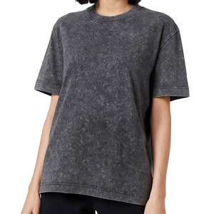 Camisetas de algodón de gran tamaño con lavado ácido único para mujer, camisetas con estampado de alta calidad de talla grande de nuevo estilo para capas de verano - Product Image 3