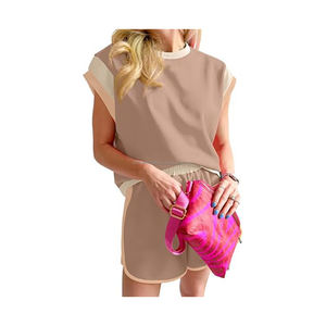 Wholesale 2025 Best <b>Women's</b> Summer Two-Piece <b>Set</b> Breathable Anti-Static Stripe Casual <b>Shorts</b> Ladies' New Best Anti-Static Casual - Product Image 1