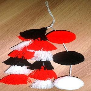 Llavero con borlas de 5 pulgadas para decoración de bolsos, anillo con borlas de color azul y rojo para la confección de prendas de vestir, con diamantes indios - Product Image 6