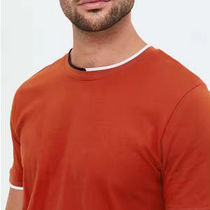 Alta calidad 100% algodón hombres deporte camisetas transpirables de talla grande Casual manga corta Ringer al por mayor - Product Image 3