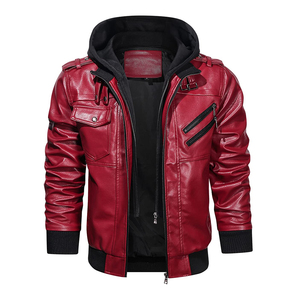 Chaqueta de Cuero Estilo Bomber de Béisbol de Alta Calidad para Hombre, Moda Urbana para Invierno, Logotipo Bordado Sólido, Chaquetas para Hombre - Product Image 2
