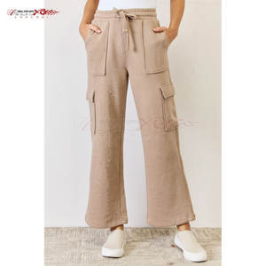 กางเกงวอร์มทรงบานสำหรับผู้หญิง ผ้าแคนวาสระบายอากาศ คุณภาพสูง เหมาะสำหรับฤดูใบไม้ผลิ ทรงเข้ารูปสไตล์คนเมือง วัสดุสวมใส่สบาย สไตล์ลำลอง - Product Image 2