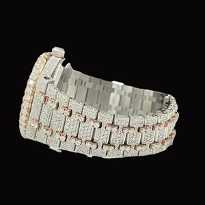 2025 Lab-Grown Diamant Glacé Luxe VVS Moissanite Automatique Mécanique Verre Cadran 41mm Acier Inoxydable Montre pour Hommes Femmes - Product Image 6