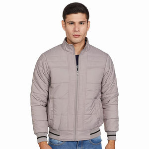 Veste matelassée en toile pour homme, vente chaude, hiver, fermeture éclair intégrale, manches longues, couleur personnalisée, service OEM - Product Image 1