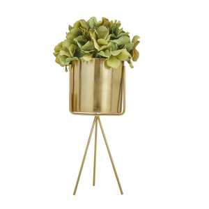 Maceta de Metal A-One Look con soporte de madera para decoración de escritorio para interiores y exteriores, macetas recubiertas de polvo y soporte para estante de exhibición de plantas - Product Image 4