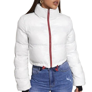 Crop Zipper Puffer <b>Jacket</b> Women Winter Warm Up <b>Short</b> Bubble <b>Jackets</b> Ladies Stand Collar Zipper Puffer Coat Women's - Product Image 4