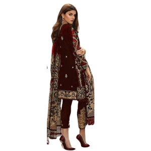 Ensemble pakistanais pour femmes de haute qualité, nouvelle mode, design patchwork brodé lourd, salwar kameez dupatta avec style punjabi - Product Image 4
