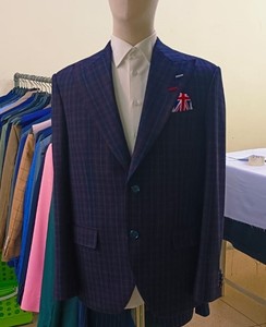 Trajes de negocios para hombre de lana a medida 100%, plisados planos con botones de un solo pecho, cuello redondo, mangas completas, transpirable Premium hecho a mano - Product Image 3