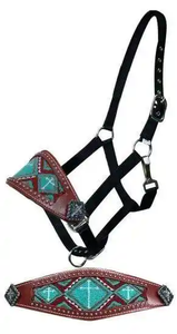 Halter de nariz Bronc con cuentas, conjunto multifuncional, banda de Nariz de caballo, Halter de cuero Bronc duradero a precio al por mayor, superventas - Product Image 3