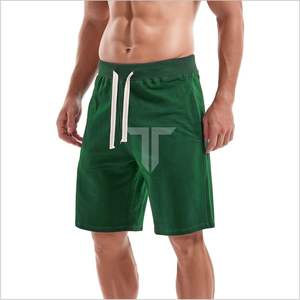 กางเกงขาสั้นผ้าคอตตอนสำหรับผู้ชายกางเกงกีฬาขาสั้นผ้าคอตตอนแนวสตรีทเอวยางยืดลายสีพื้นระบายอากาศได้แบบเรียบ - Product Image 2