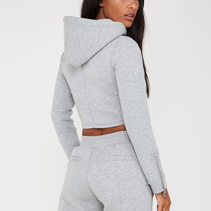 Sudadera corta de algodón 100% para mujer, sudadera de invierno estampada bordada con característica frontal transpirable anticontracción antibolitas - Product Image 3