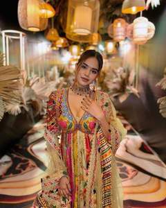 ชุดคอลเล็คชั่นออกแบบใหม่ชุดคอลเลกชั่นผ้าคอตตอนผ้ามัสลินพิมพ์ลายดิจิตอลและชุดแฟนซี anarkali และ Resa Lace dupatta - Product Image 3