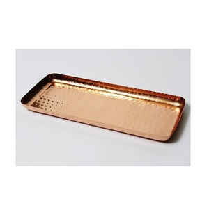 Bandeja de cobre de precio asequible, tamaño personalizado, bandeja de servicio de cobre con forma rectangular de la mayoría de la calidad de la India para bandeja de fruta de cobre puro - Product Image 1