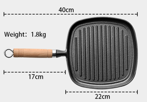 Toxic Chemical Free 22cm Cast Iron Kitchen Steak square <strong>Frying</strong> <strong>Pan</strong> <strong>Grill</strong> <strong>Pan</strong> Skillet Cast Ieon Cookware Weighed in 1.85kg - Product Image 2