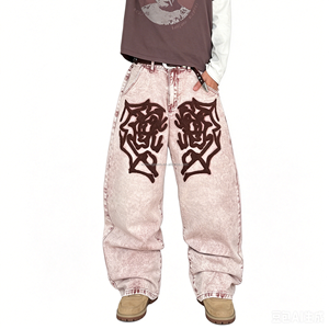 Ventes directes d'usine, jeans de rue pour hommes en coton, style gothique évasé et ample, pantalons en denim - Product Image 6