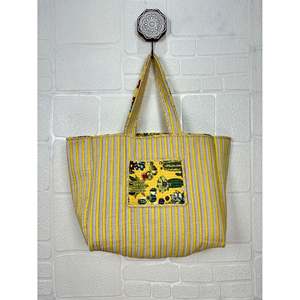 Boho Chic Reversible Quilted Velvet Cotton Women's Tote <b>Bag</b> Large Eco-Friendly Sustainable Grocery Shopping Ochre <b>Beach</b> <b>Bag</b> - Product Image 5