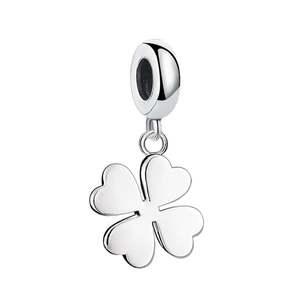 จี้สร้อยคอรูปใบโคลเวอร์สี่แฉกสีเงินสำหรับโอกาสเป็นของขวัญ - Product Image 3