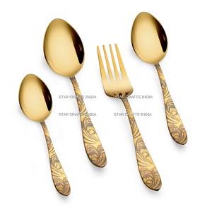 Nuevo Diseño Popular, Juego de Cubiertos Decorativos de Metal, Suministros para el Hogar, Hoteles y Restaurantes, Juego de Cubiertos Decorativos de Acero Inoxidable - Product Image 2