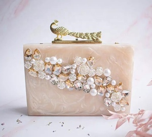 Luxury Resin Customized Clutch Handbag Fashion Metal Embellishments Stone Work Intricate Embroidery Designer Handmade Ladies - Product Image 2