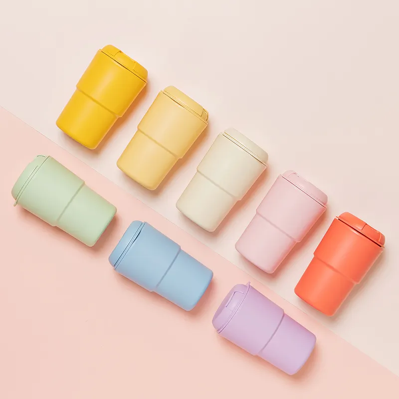 Design coréen Tasse à double paroi réutilisable avec couvercle 12oz 350ml fabriquée en Corée 12 couleurs