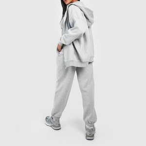 Service OEM Ensemble de survêtement pour femme d'hiver, sweat-shirt à capuche et pantalon de jogging, 100% coton biologique, ensemble long 2 pièces - Product Image 3