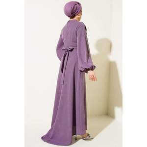 Vestido de noche con cuello tipo capucha y brillo, color lila, tallas TR 36-42 - Product Image 2