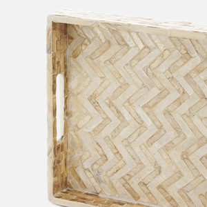 สําคัญสําหรับบ้านถาดเสิร์ฟแม่มุกสี่เหลี่ยมผืนผ้าพร้อมที่จับถาด MOP ที่หรูหราสําหรับเครื่องดื่มและอาหาร - Product Image 4