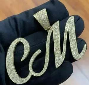 Personalizado 14K chapado en oro amarillo 3-Ct Real Moissanite colgante diamante encanto joyería de plata esterlina fina para fiestas eventos - Product Image 3