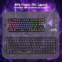 Teclado Mecánico para Juegos Flux TKL de 87 Teclas, Interruptores de Efecto Hall, Soporte de Software IA, Latencia Ultrabaja, Frecuencia de Sondeo de 8000 Hz, RGB, USB-C