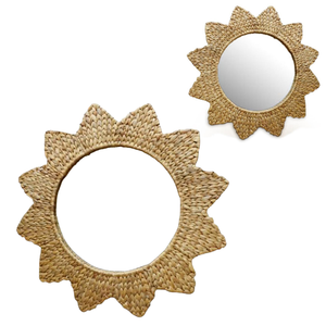 Miroir rond de petite taille en jacinthe d'eau de haute qualité, miroir de salle de bain, décoration, emballage personnalisé, meubles de chambre à coucher - Product Image 3