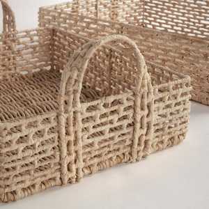 Tienphong ถาดสี่เหลี่ยมสี่เหลี่ยมสำหรับใส่น้ำจูเลียตถาดเสิร์ฟและถาดตกแต่งงานธรรมชาติทำมือ - Product Image 5