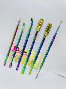 เครื่องมือทำเล็บมือดันหนังกำพร้าเคลือบสีรุ้งเครื่องมือศิลปะแบบส่วนตัวโลโก้ที่ดันเล็บสองชั้น - Product Image 5