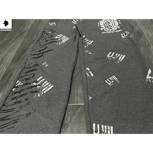 ชุดวอร์มเล่นฟุตบอลทำด้วยผ้าขนสัตว์คุณภาพสูงของผู้ชายชุดกีฬาแบบลำลองเอวยางยืดแบบแบนดีไซน์ด้านหน้าปรับแต่งได้บริการ OEM - Product Image 4