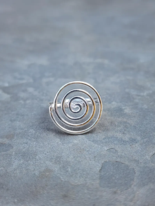 Moda estilo bohemio Ajuste de bisel 925 anillo en espiral de plata esterlina para mujer anillo de cóctel hecho a mano diseño de alambre de plata - Product Image 4