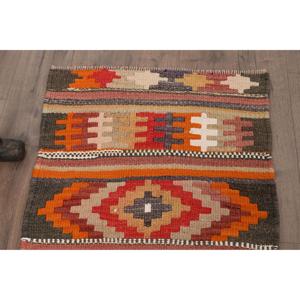 2.4x6.7 ft Kilim Vintage Rug, <b>Red</b> Animal Print Turkish Rug <b>Wool</b> - Product Image 4