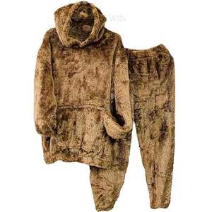 Fabrication de vêtements unisexe copmany fournissant des survêtements en fourrure unisexe super lisse sherpa tissu jogging costumes en fausse fourrure - Product Image 2