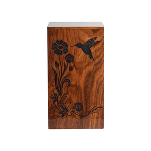 Urna Cremación Personalizada Grabada Madera Memorial Mascota o Humano - Product Image 1