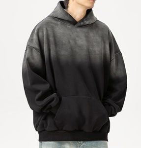 Sweat à capuche Tie-Dye surdimensionné pour hommes Logo personnalisé Tissu éponge Long Sweat à capuche Streetwear avec poches Fourniture directe d'usine de haute qualité - Product Image 1