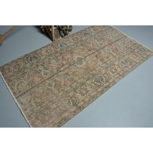 Rug, 3.9x6.9 ft Turkish Rug, <b>Brown</b> Southwestern Rug <b>Wool</b> - Product Image 2