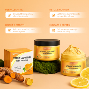 Mascarilla de Arcilla de Cúrcuma Dorada con Logotipo de Marca Privada Personalizada, Limpieza Profunda de Poros, Blanqueamiento, Eliminación de Acné, Iluminación de la Piel - Product Image 6