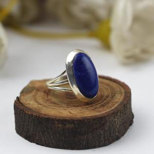 Anillo de piedras preciosas de lapislázuli, joyería para mujer, joyería de estilo bohemio de plata, anillo hecho a mano de tendencia de Plata de Ley 925, regalo para ella - Product Image 3
