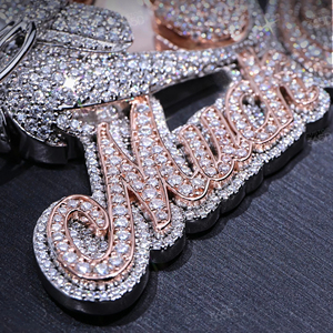 Colgante de Oro Blanco de 14 Quilates con Diseño Extravagante y Estilo Hip Hop, Diamante Cultivado en Laboratorio con Claridad VVS Mejorada, Chapado en Rodio para Fiestas - Product Image 4