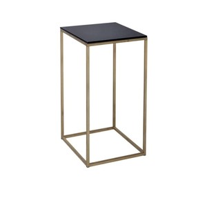 Table basse moderne et luxueuse en acier inoxydable, dorée polie avec dessus en marbre artificiel, table d'appoint ronde - Product Image 5