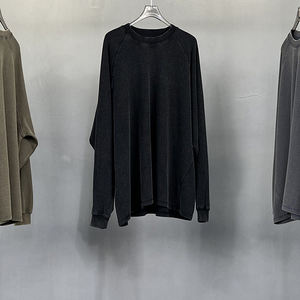 เสื้อสเวตเตอร์แขนยาวสำหรับผู้ชายเสื้อวาฟเฟิลวาฟเฟิลแบบหนาไซส์ใหญ่พิเศษแนววินเทจ - Product Image 3