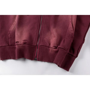 เสื้อฮู้ดซิปมีซิปสำหรับผู้ชายผ้าฝ้าย100% ประดับเพชรซักสไตล์สบายๆ - Product Image 4