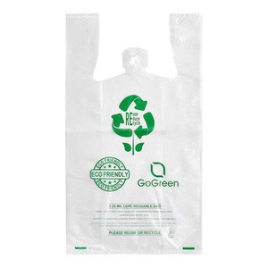 Impresión personalizada Gracias CAMISETA Bolsas de compras de plástico Biodegradable PE Bolsas de plástico para comestibles estar listo para exportar para compradores de negocios - Product Image 2