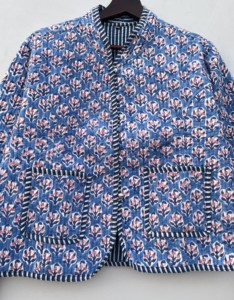 Handmade Cotton Quilted Women's Bomber Jacket Floral Embroidered <b>Winter</b> Short Reversible Coat Stand Collar Button <b>Decoration</b> - Product Image 4